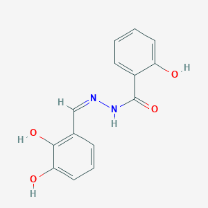 molecular formula C14H12N2O4 B608888 Pyrocatechol-1-carbaldehyde salicyloylhydrazone CAS No. 92071-89-1