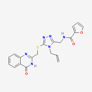 molecular formula C20H18N6O3S B6089000 N-{[5-{[(4-oxo-3,4-dihydroquinazolin-2-yl)methyl]sulfanyl}-4-(prop-2-en-1-yl)-4H-1,2,4-triazol-3-yl]methyl}furan-2-carboxamide 