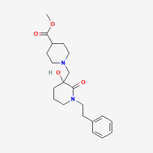 molecular formula C21H30N2O4 B6089029 Methyl 1-[[3-hydroxy-2-oxo-1-(2-phenylethyl)piperidin-3-yl]methyl]piperidine-4-carboxylate 