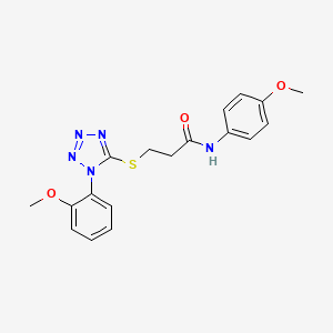 molecular formula C18H19N5O3S B6089061 N-(4-methoxyphenyl)-3-{[1-(2-methoxyphenyl)-1H-tetrazol-5-yl]sulfanyl}propanamide 