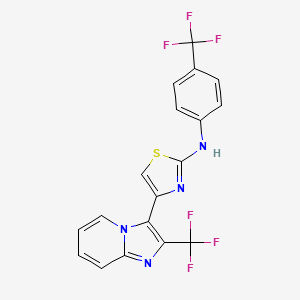 molecular formula C18H10F6N4S B608930 Antitumor agent-3 CAS No. 420126-30-3