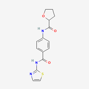 molecular formula C15H15N3O3S B6089372 N-[4-(1,3-thiazol-2-ylcarbamoyl)phenyl]tetrahydrofuran-2-carboxamide 