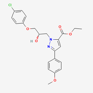 ethyl 2-[(2S)-3-(4-chlorophenoxy)-2-hydroxypropyl]-5-(4-methoxyphenyl)pyrazole-3-carboxylate