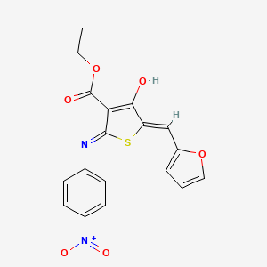 molecular formula C18H14N2O6S B6089441 ETHYL (5Z)-5-[(FURAN-2-YL)METHYLIDENE]-2-[(4-NITROPHENYL)AMINO]-4-OXO-4,5-DIHYDROTHIOPHENE-3-CARBOXYLATE 