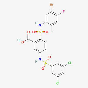 5-[[3,5-Bis(chloranyl)phenyl]sulfonylamino]-2-[(5-bromanyl-4-fluoranyl-2-methyl-phenyl)sulfamoyl]benzoic acid