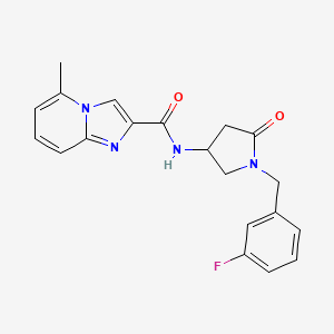 molecular formula C20H19FN4O2 B6089589 N-[1-[(3-fluorophenyl)methyl]-5-oxopyrrolidin-3-yl]-5-methylimidazo[1,2-a]pyridine-2-carboxamide 