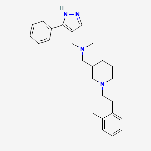 molecular formula C26H34N4 B6089708 N-methyl-1-[1-[2-(2-methylphenyl)ethyl]piperidin-3-yl]-N-[(5-phenyl-1H-pyrazol-4-yl)methyl]methanamine 