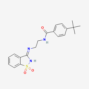 molecular formula C20H23N3O3S B6089801 N-{2-[(1,1-DIOXIDO-1,2-BENZISOTHIAZOL-3-YL)AMINO]ETHYL}-4-(2-METHYL-2-PROPANYL)BENZAMIDE 