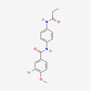 molecular formula C17H17BrN2O3 B6089871 3-bromo-4-methoxy-N-[4-(propanoylamino)phenyl]benzamide 