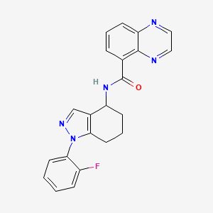 molecular formula C22H18FN5O B6089969 N-[1-(2-fluorophenyl)-4,5,6,7-tetrahydro-1H-indazol-4-yl]-5-quinoxalinecarboxamide 
