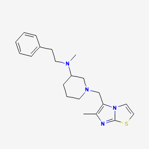 molecular formula C21H28N4S B6090098 N-methyl-1-[(6-methylimidazo[2,1-b][1,3]thiazol-5-yl)methyl]-N-(2-phenylethyl)piperidin-3-amine 