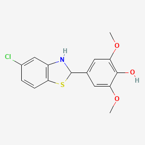 molecular formula C15H14ClNO3S B609013 4-(5-Chloro-2,3-dihydro-1,3-benzothiazol-2-yl)-2,6-dimethoxyphenol CAS No. 1393371-35-1