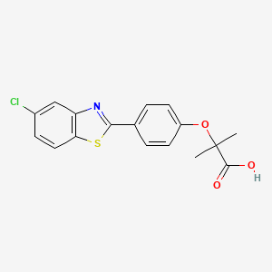 molecular formula C17H14ClNO3S B609014 2-[4-(5-Chlorobenzo[d]thiazol-2-yl)phenoxy]-2-methylpropanoic acid CAS No. 1393371-39-5