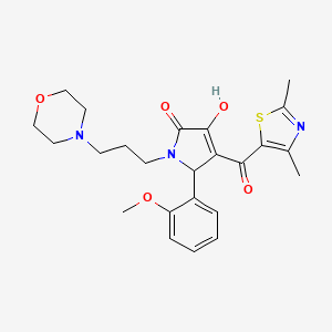 molecular formula C24H29N3O5S B6090147 4-[(2,4-Dimethyl(1,3-thiazol-5-yl))carbonyl]-3-hydroxy-5-(2-methoxyphenyl)-1-(3-morpholin-4-ylpropyl)-3-pyrrolin-2-one 
