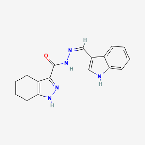 molecular formula C17H17N5O B6090257 N'-(1H-indol-3-ylmethylene)-4,5,6,7-tetrahydro-1H-indazole-3-carbohydrazide 