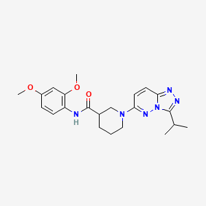 molecular formula C22H28N6O3 B6090265 N-(2,4-dimethoxyphenyl)-1-[3-(propan-2-yl)[1,2,4]triazolo[4,3-b]pyridazin-6-yl]piperidine-3-carboxamide 