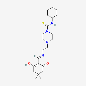 molecular formula C22H36N4O2S B6090297 N-cyclohexyl-4-(2-{[(4,4-dimethyl-2,6-dioxocyclohexylidene)methyl]amino}ethyl)piperazine-1-carbothioamide 