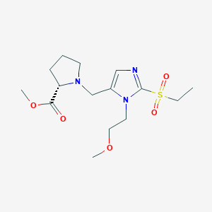 molecular formula C15H25N3O5S B6090347 methyl (2S)-1-[[2-ethylsulfonyl-3-(2-methoxyethyl)imidazol-4-yl]methyl]pyrrolidine-2-carboxylate 