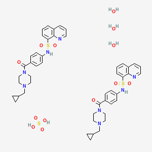 molecular formula C48H60N8O13S3 B609057 Mitapivat Sulfate CAS No. 2151847-10-6