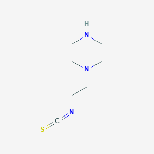 molecular formula C7H13N3S B060906 1-(2-Isothiocyanatoethyl)piperazine CAS No. 165680-21-7