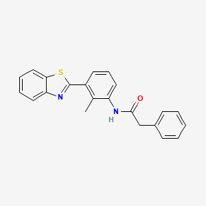 molecular formula C22H18N2OS B6090622 N-[3-(1,3-benzothiazol-2-yl)-2-methylphenyl]-2-phenylacetamide 