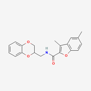 molecular formula C20H19NO4 B6090694 N-(2,3-dihydro-1,4-benzodioxin-2-ylmethyl)-3,5-dimethyl-1-benzofuran-2-carboxamide 