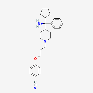 molecular formula C27H35N3O B609071 4-(3-{4-[(R)-Amino(Cyclopentyl)phenylmethyl]piperidin-1-Yl}propoxy)benzonitrile CAS No. 1560968-55-9