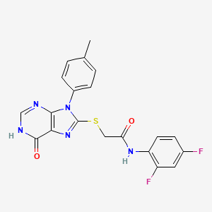 molecular formula C20H15F2N5O2S B6090747 N-(2,4-difluorophenyl)-2-{[9-(4-methylphenyl)-6-oxo-6,9-dihydro-1H-purin-8-yl]sulfanyl}acetamide 