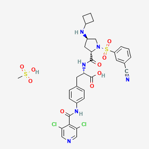 molecular formula C32H34Cl2N6O9S2 B609076 MK-0668甲磺酸盐 CAS No. 865111-04-2