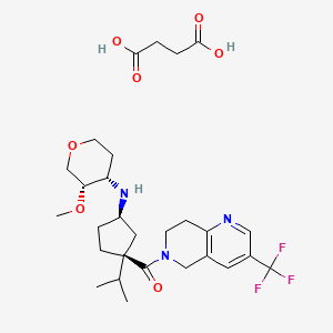 molecular formula C28H40F3N3O7 B609077 MK-0812 (Succinate) CAS No. 851916-42-2