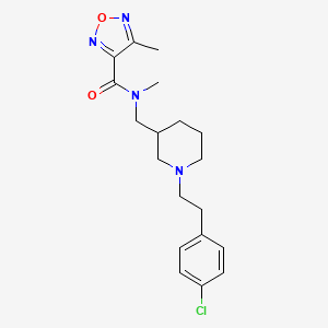 molecular formula C19H25ClN4O2 B6090776 N-[[1-[2-(4-chlorophenyl)ethyl]piperidin-3-yl]methyl]-N,4-dimethyl-1,2,5-oxadiazole-3-carboxamide 