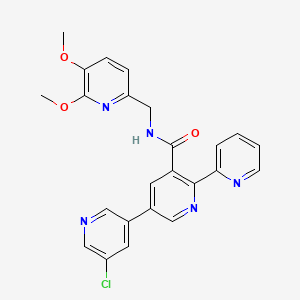 5''-chloro-N-[(5,6-dimethoxypyridin-2-yl)methyl]-2,2':5',3''-terpyridine-3'-carboxamide