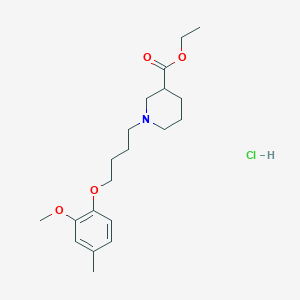 molecular formula C20H32ClNO4 B6090819 Ethyl 1-[4-(2-methoxy-4-methylphenoxy)butyl]piperidine-3-carboxylate;hydrochloride 