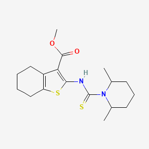 molecular formula C18H26N2O2S2 B6090833 Methyl 2-{[(2,6-dimethylpiperidin-1-yl)carbonothioyl]amino}-4,5,6,7-tetrahydro-1-benzothiophene-3-carboxylate 