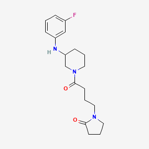 molecular formula C19H26FN3O2 B6090899 1-(4-{3-[(3-fluorophenyl)amino]-1-piperidinyl}-4-oxobutyl)-2-pyrrolidinone 