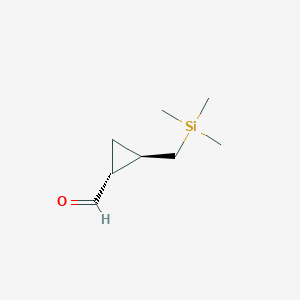 molecular formula C8H16OSi B060909 Cyclopropanecarboxaldehyde, 2-[(trimethylsilyl)methyl]-, trans-(9CI) CAS No. 187335-57-5