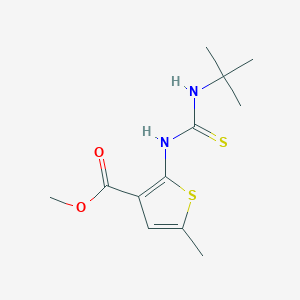 molecular formula C12H18N2O2S2 B6090926 methyl 2-{[(tert-butylamino)carbonothioyl]amino}-5-methyl-3-thiophenecarboxylate 