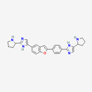 2-pyrrolidin-2-yl-5-[2-[4-(5-pyrrolidin-2-yl-1H-imidazol-2-yl)phenyl]-1-benzofuran-5-yl]-1H-imidazole