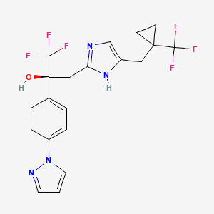 B609095 (2S)-1,1,1-trifluoro-2-(4-pyrazol-1-ylphenyl)-3-[5-[[1-(trifluoromethyl)cyclopropyl]methyl]-1H-imidazol-2-yl]propan-2-ol CAS No. 1022152-70-0