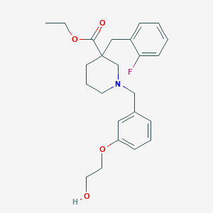molecular formula C24H30FNO4 B6090962 ethyl 3-(2-fluorobenzyl)-1-[3-(2-hydroxyethoxy)benzyl]-3-piperidinecarboxylate 