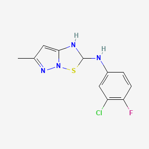 molecular formula C11H10ClFN4S B6090976 N-(3-chloro-4-fluorophenyl)-N-(6-methyl-1,2-dihydropyrazolo[1,5-b][1,2,4]thiadiazol-2-yl)amine 