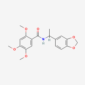 molecular formula C19H21NO6 B6090990 N-[1-(1,3-benzodioxol-5-yl)ethyl]-2,4,5-trimethoxybenzamide 