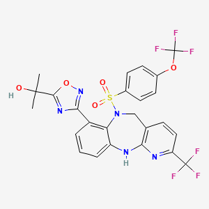 2-[3-[6-[4-(Trifluoromethoxy)phenyl]sulfonyl-2-(trifluoromethyl)-5,11-dihydropyrido[3,2-c][1,5]benzodiazepin-7-yl]-1,2,4-oxadiazol-5-yl]propan-2-ol