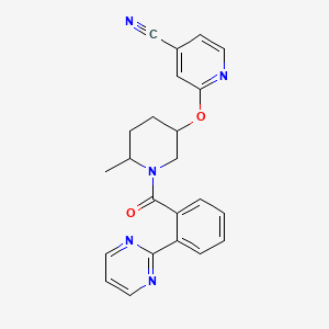 2-[6-Methyl-1-(2-pyrimidin-2-ylbenzoyl)piperidin-3-yl]oxypyridine-4-carbonitrile