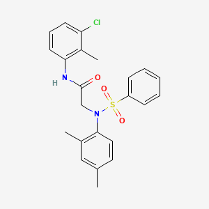 molecular formula C23H23ClN2O3S B6091049 N-(3-chloro-2-methylphenyl)-N~2~-(2,4-dimethylphenyl)-N~2~-(phenylsulfonyl)glycinamide 
