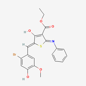 molecular formula C21H18BrNO5S B6091094 ETHYL (5Z)-5-[(2-BROMO-4-HYDROXY-5-METHOXYPHENYL)METHYLIDENE]-4-OXO-2-(PHENYLAMINO)-4,5-DIHYDROTHIOPHENE-3-CARBOXYLATE 