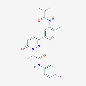molecular formula C24H25FN4O3 B6091117 N-[5-(1-{1-[(4-fluorophenyl)amino]-1-oxopropan-2-yl}-6-oxo-1,6-dihydropyridazin-3-yl)-2-methylphenyl]-2-methylpropanamide 