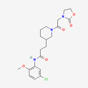 molecular formula C20H26ClN3O5 B6091192 N-(5-chloro-2-methoxyphenyl)-3-{1-[(2-oxo-1,3-oxazolidin-3-yl)acetyl]-3-piperidinyl}propanamide 