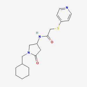molecular formula C18H25N3O2S B6091198 N-[1-(cyclohexylmethyl)-5-oxo-3-pyrrolidinyl]-2-(4-pyridinylthio)acetamide 