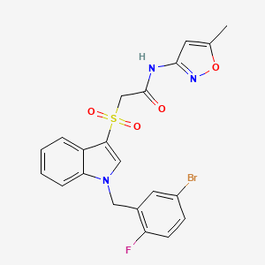 2-[1-(5-bromo-2-fluoro-benzyl)indol-3-yl]sulfonyl-N-(5-methylisoxazol-3-yl)acetamide